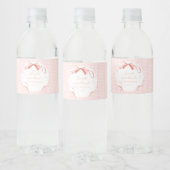 Roze boog gingham baby shower waterflesetiketten waterfles etiket (Flessen)