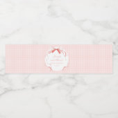 Roze boog gingham baby shower waterflesetiketten waterfles etiket (Enkel label)