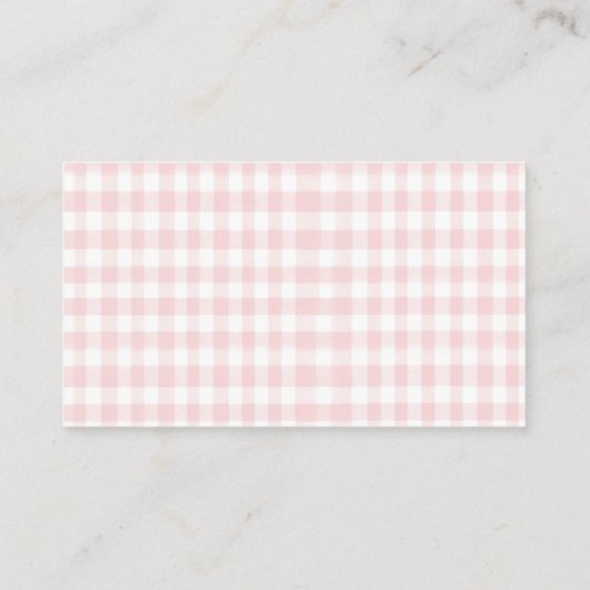 Roze boog gingham preppy baby shower boeken voor b informatiekaartje (Achterkant)