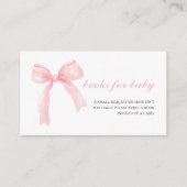 Roze boog gingham preppy baby shower boeken voor b informatiekaartje (Voorkant)