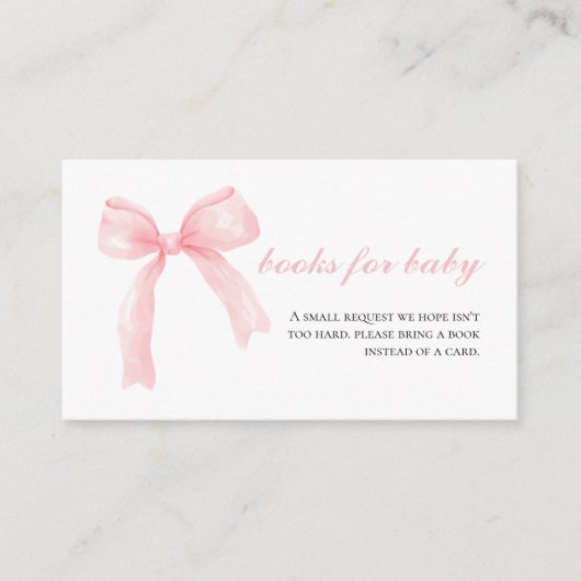 Roze boog gingham preppy baby shower boeken voor b informatiekaartje (Voorkant)