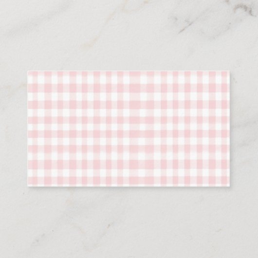 Roze boog gingham preppy baby shower Luier Raffle Informatiekaartje (Achterkant)