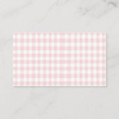 Roze boog gingham preppy baby shower Luier Raffle Informatiekaartje (Achterkant)