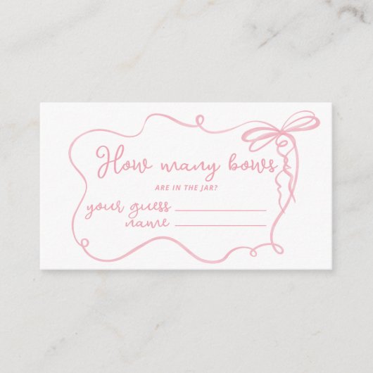 Roze boog golvend Hoeveel bogen in de pot Informatiekaartje (Voorkant)