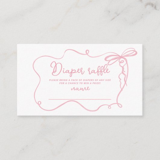 Roze boog golvend lijst minimal luier loterij tick informatiekaartje (Voorkant)