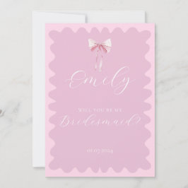 Roze boog golvend zal je mijn bruidsmeisje aanzoek kaart