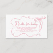 Roze boog golvende lijst sierlijke boeken voor bab informatiekaartje (Voorkant)