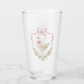 Roze boog Goose Crest Baby meisje douche Glas (Achterkant)