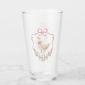 Roze boog Goose Crest Baby meisje douche Glas (Voorkant)