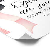 Roze boog gradatie diploma's zijn zoet neem een tr poster (Hoek)