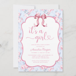 Roze boog Het is een meisje Baby shower Kaart