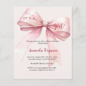 Roze boog het is een meisje Baby shower uitnodigin (Voorkant)