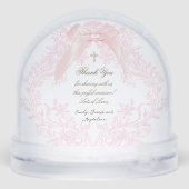 roze boog kam Doopsel dank u Sneeuwbol (Achterkant)