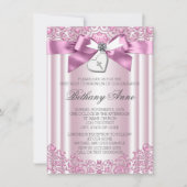 Roze Boog Kruis Eerste Communie Kaart (Voorkant)