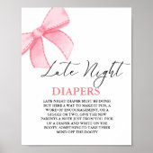 Roze boog Late Night Luier Baby shower Spel Poster (Voorkant)