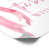 Roze boog Laten we de bruid met liefdesbord douche Poster (Hoek)