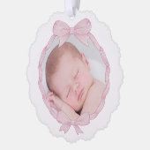 roze boog lijst Doop dank u Ornament Kaart (Links)