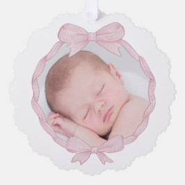 roze boog lijst Doop dank u Ornament Kaart