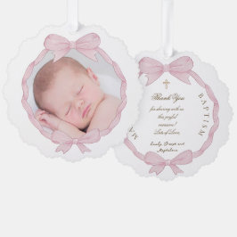 roze boog lijst Doop dank u Ornament Kaart