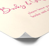 Roze boog lint baby shower boeken geschenken teken poster (Hoek)