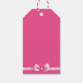 Roze boog lint baby shower schattig dank u gunst cadeaulabel (Achterkant)