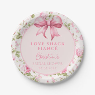 Roze Boog Love Shack Verloofde Bruiloft Borrel Papieren Bordje
