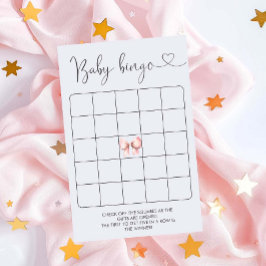 Roze Boog Meisje Baby Shower Bingo Spel
