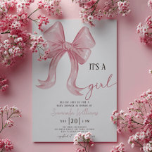 Roze Boog Meisje Baby Shower