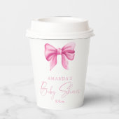 ROZE BOOG meisje Baby shower Papieren Bekers (Achterkant)