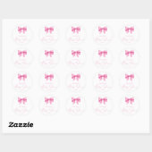 ROZE BOOG meisje Baby shower Ronde Sticker (Vel)