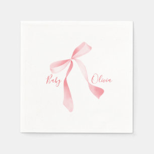 roze boog Meisje Baby shower Servet