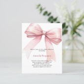 Roze boog meisje Baby shower uitnodiging (Staand voorkant)