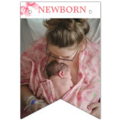 Roze boog mijlpaal banner, 12 maanden, verjaardag vlaggetjes (Tweede vlag)