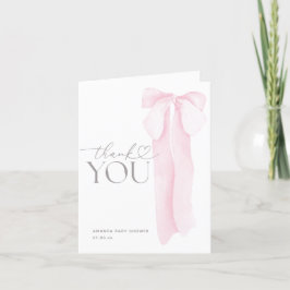 Roze boog minimalistisch meisje Baby shower Bedankkaart