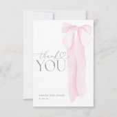 Roze boog minimalistisch meisje Baby shower Bedankkaart (Voorkant)
