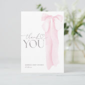 Roze boog minimalistisch meisje Baby shower Bedankkaart (Staand voorkant)