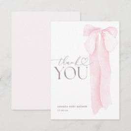 Roze boog minimalistisch meisje Baby shower Bedankkaart