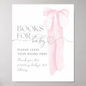Roze boog minimalistisch meisje Baby shower boek Poster (Voorkant)