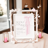 Roze boog minimalistisch meisje Baby shower boek Poster