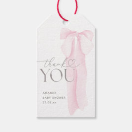 Roze boog minimalistisch meisje Baby shower Cadeaulabel