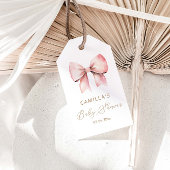Roze boog minimalistisch meisje Baby shower Cadeaulabel