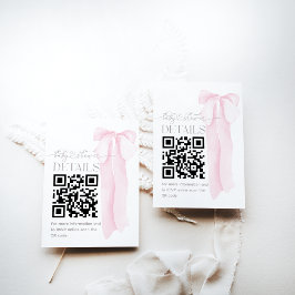 Roze boog minimalistisch meisje Baby shower Detail Informatiekaartje