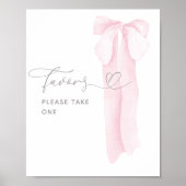 Roze boog minimalistisch meisje Baby shower gunste Poster (Voorkant)