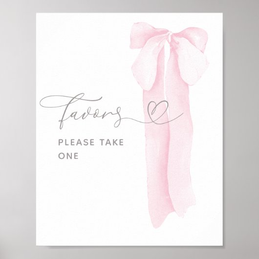 Roze boog minimalistisch meisje Baby shower gunste Poster (Voorkant)