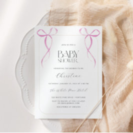 Roze boog minimalistisch meisje Baby shower Kaart