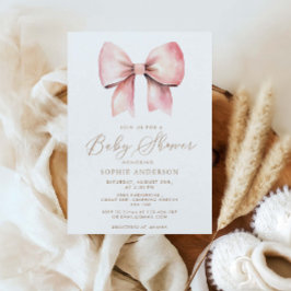 Roze boog minimalistisch meisje Baby shower Kaart