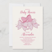 Roze boog minimalistisch meisje Baby shower Kaart (Voorkant)