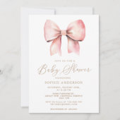 Roze boog minimalistisch meisje Baby shower Kaart (Voorkant)