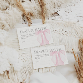 Roze boog minimalistisch meisje Baby shower luier Informatiekaartje