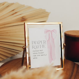 Roze boog minimalistisch meisje Baby shower luier Poster